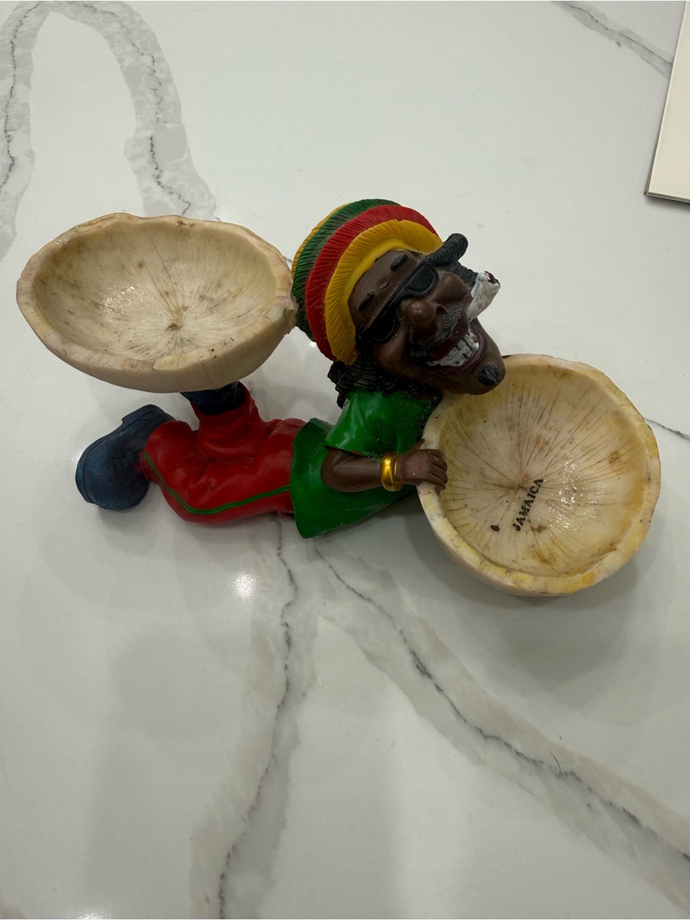Rastafarian Figure Dual Bowl Accent